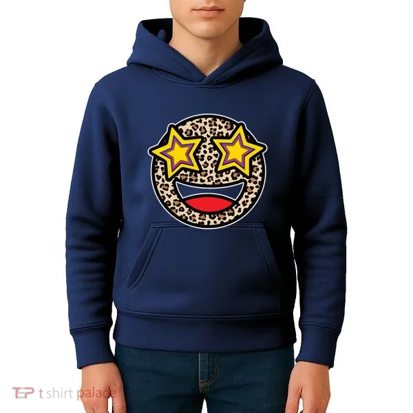 Leopard Star Smiley Face Cute Kids Hoodie