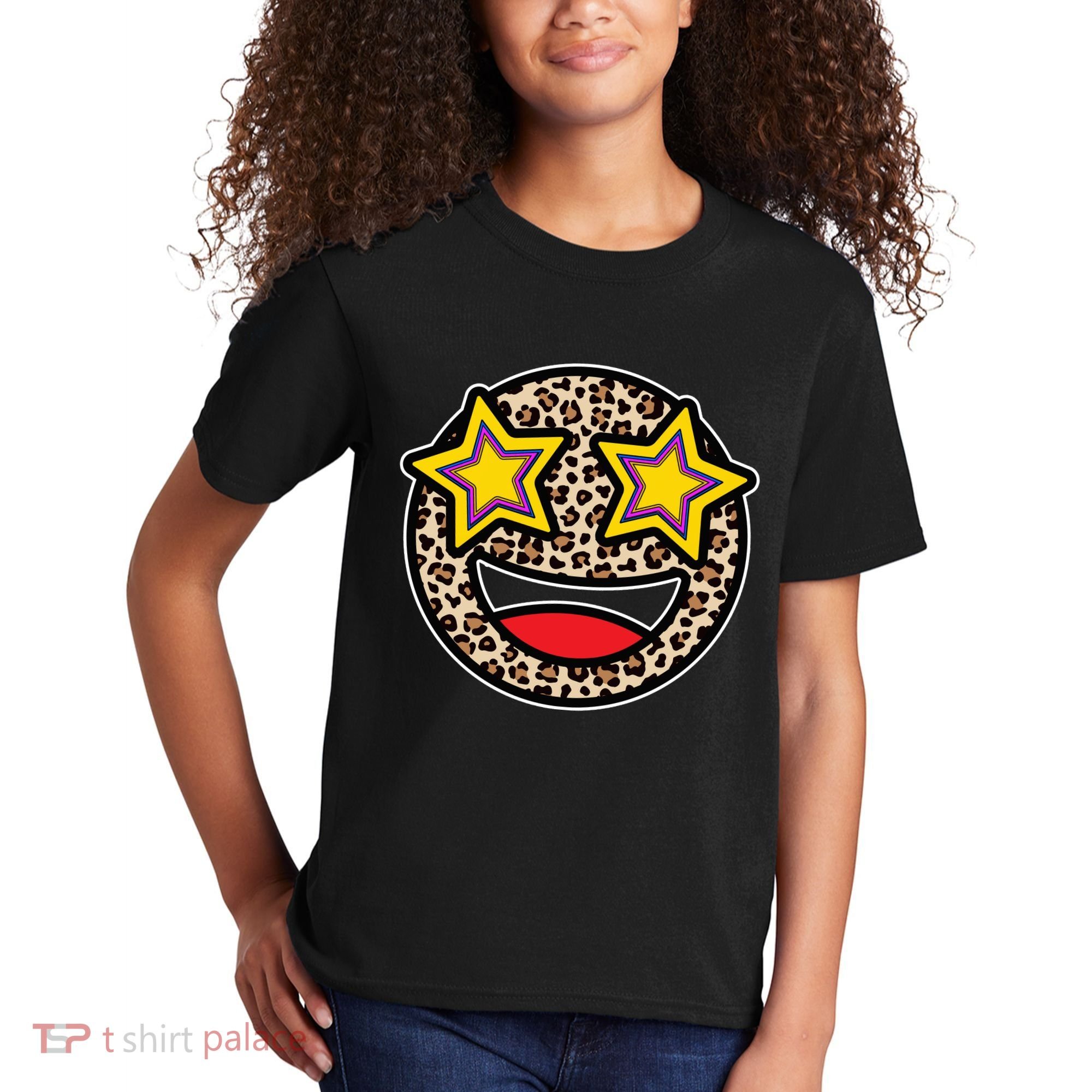 Leopard Star Smiley Face Cute Kids T-Shirt