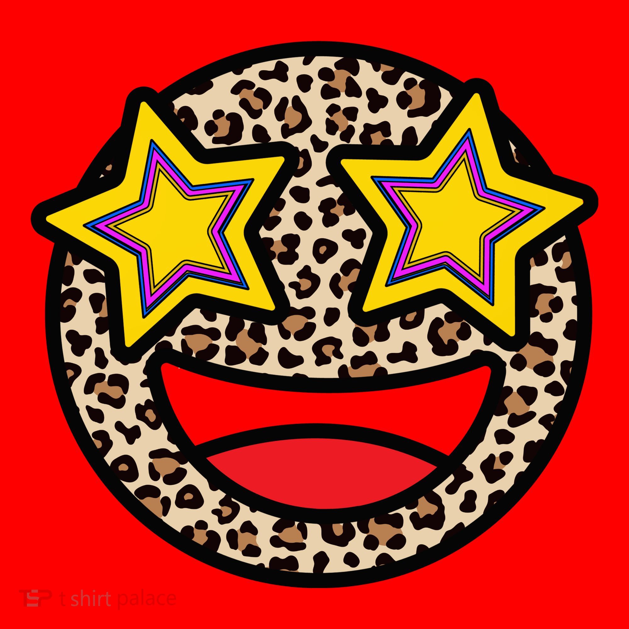 Leopard Star Smiley Face Cute Santa Hat