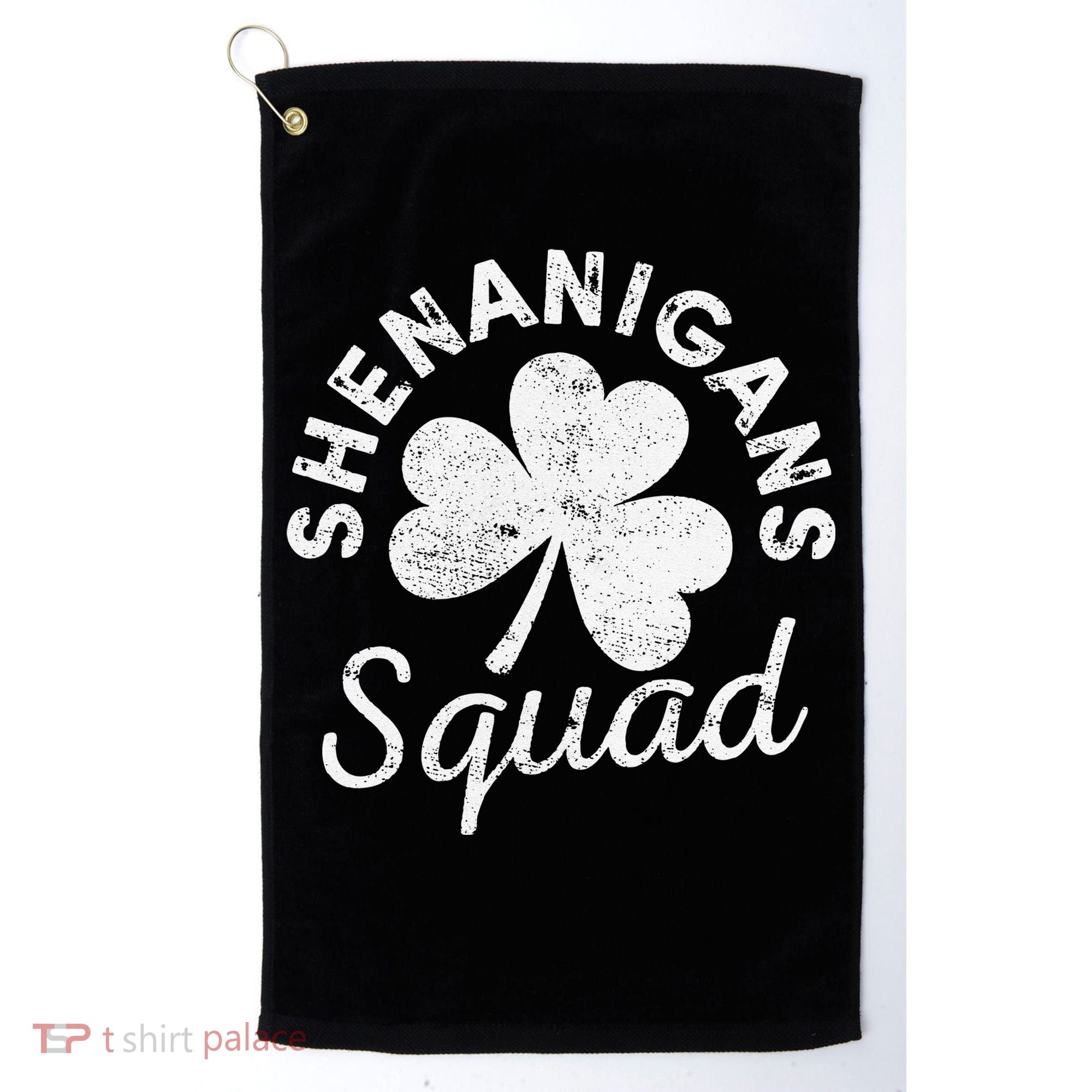 Leopard Shenanigan Squad st patrick green saint irish Golf Towel