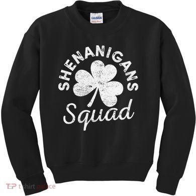 Leopard Shenanigan Squad st patrick green saint irish Kids Sweatshirt