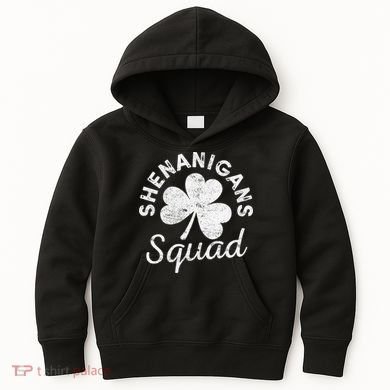 Leopard Shenanigan Squad st patrick green saint irish Kids Hoodie