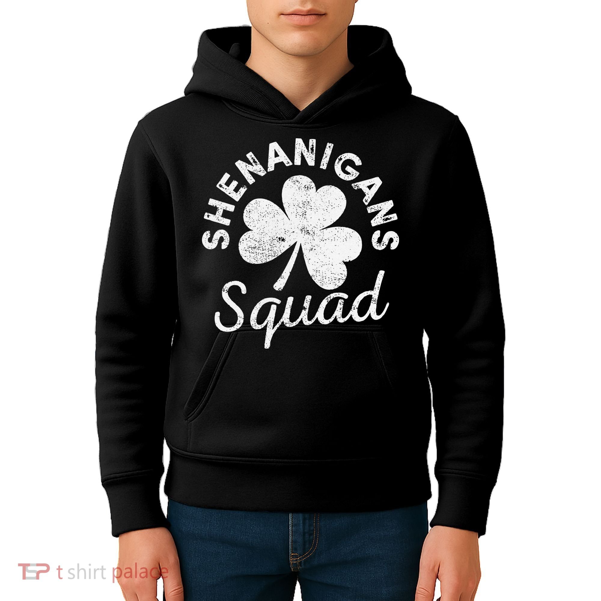 Leopard Shenanigan Squad st patrick green saint irish Kids Hoodie