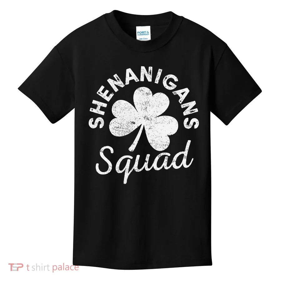 Leopard Shenanigan Squad st patrick green saint irish Kids T-Shirt