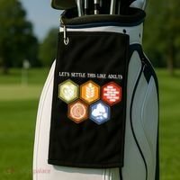 Let's Settle This Like Adults Tabletop Game Board Gaming Golf Towel thumb 2