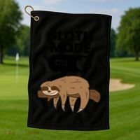 Lazy Sloth Tired Sloth Funny Sloth Mode On Gift Golf Towel thumb 1