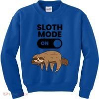 Lazy Sloth Tired Sloth Funny Sloth Mode On Gift Kids Sweatshirt thumb 0