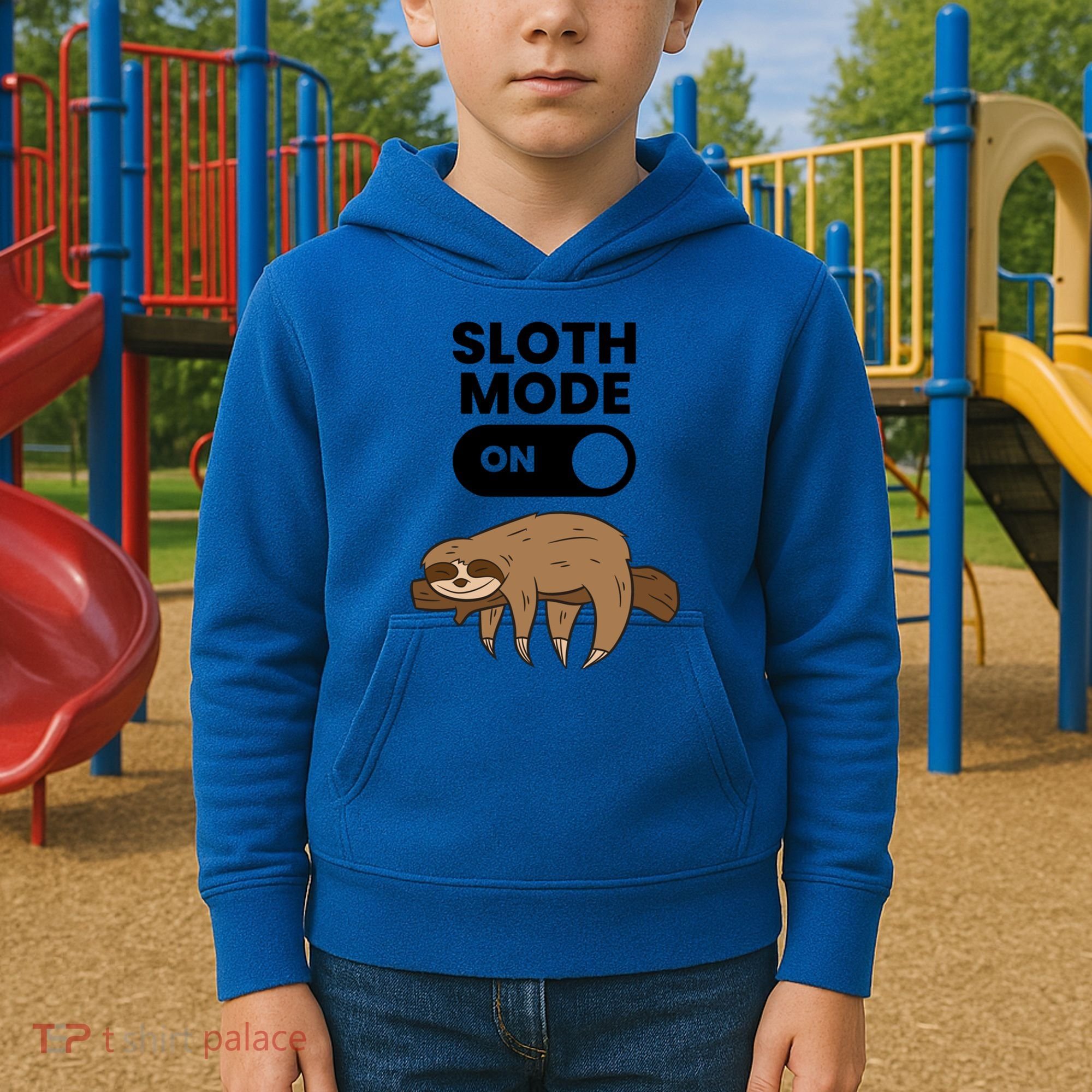 Lazy Sloth Tired Sloth Funny Sloth Mode On Gift Kids Hoodie