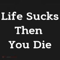 Life Sucks Then You Die Funny Downer Sad Sarcastic Kids Hoodie thumb 5