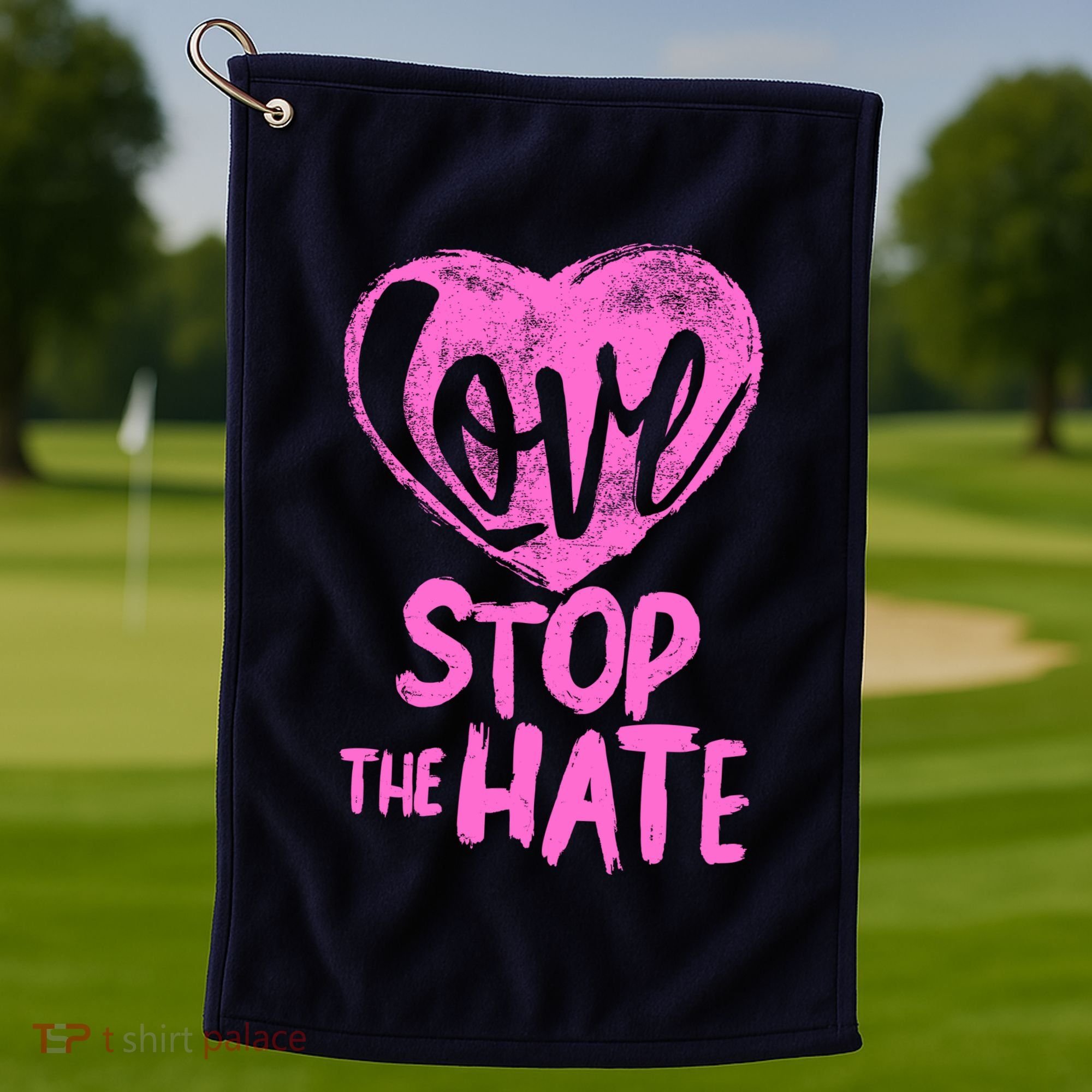 Love Stop The Hate Golf Towel