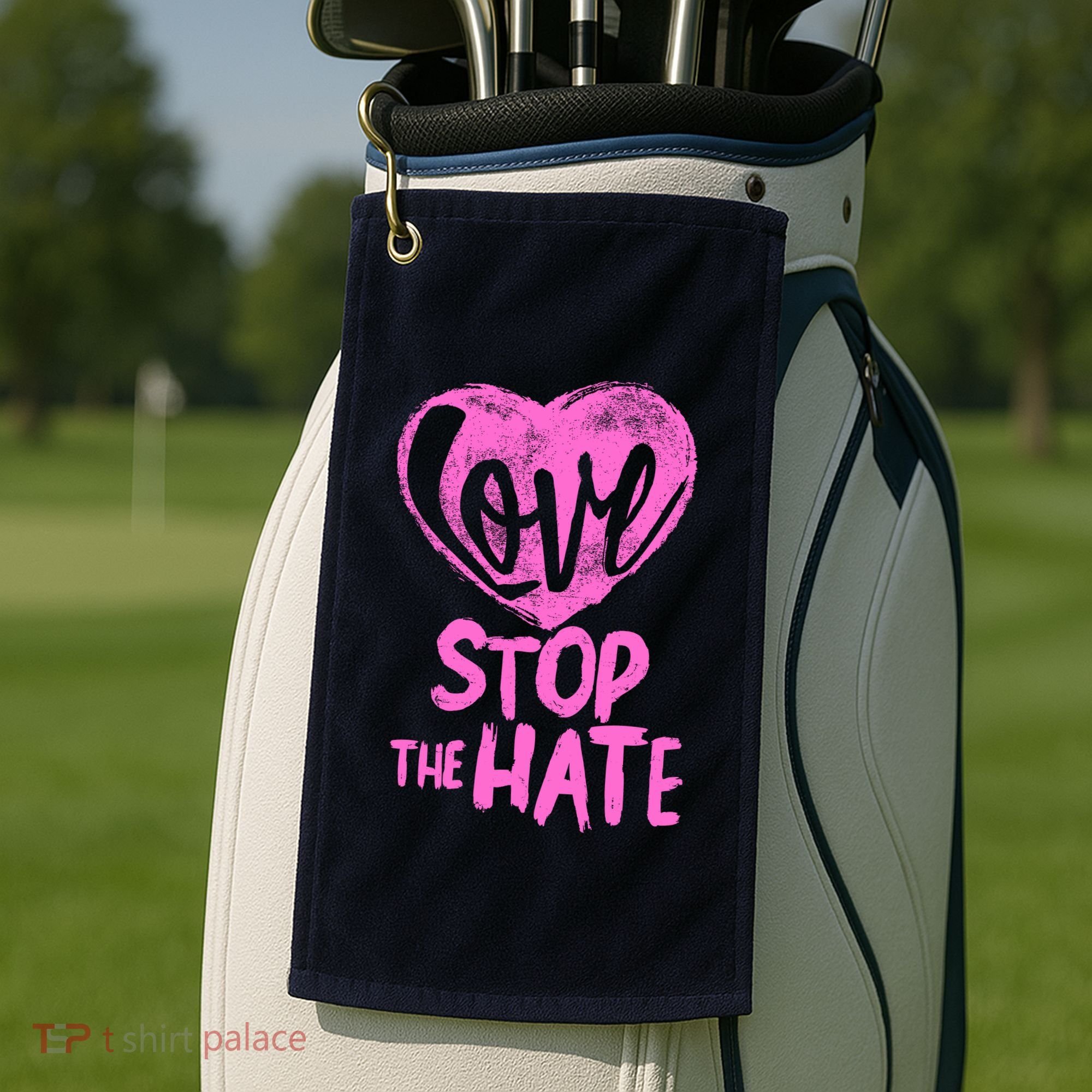 Love Stop The Hate Golf Towel