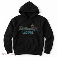 Lucerne Switzerland Unique Hand Drawn Art Gift Hoodie thumb 0