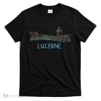 Lucerne Switzerland Unique Hand Drawn Art Gift T-Shirt