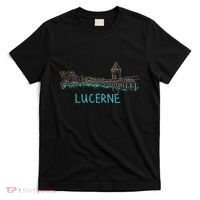 Lucerne Switzerland Unique Hand Drawn Art Gift T-Shirt thumb 0