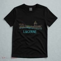 Lucerne Switzerland Unique Hand Drawn Art Gift T-Shirt thumb 5