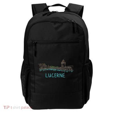 Lucerne Switzerland Unique Hand Drawn Art Gift Backpack
