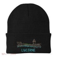 Lucerne Switzerland Unique Hand Drawn Art Gift Beanie thumb 0