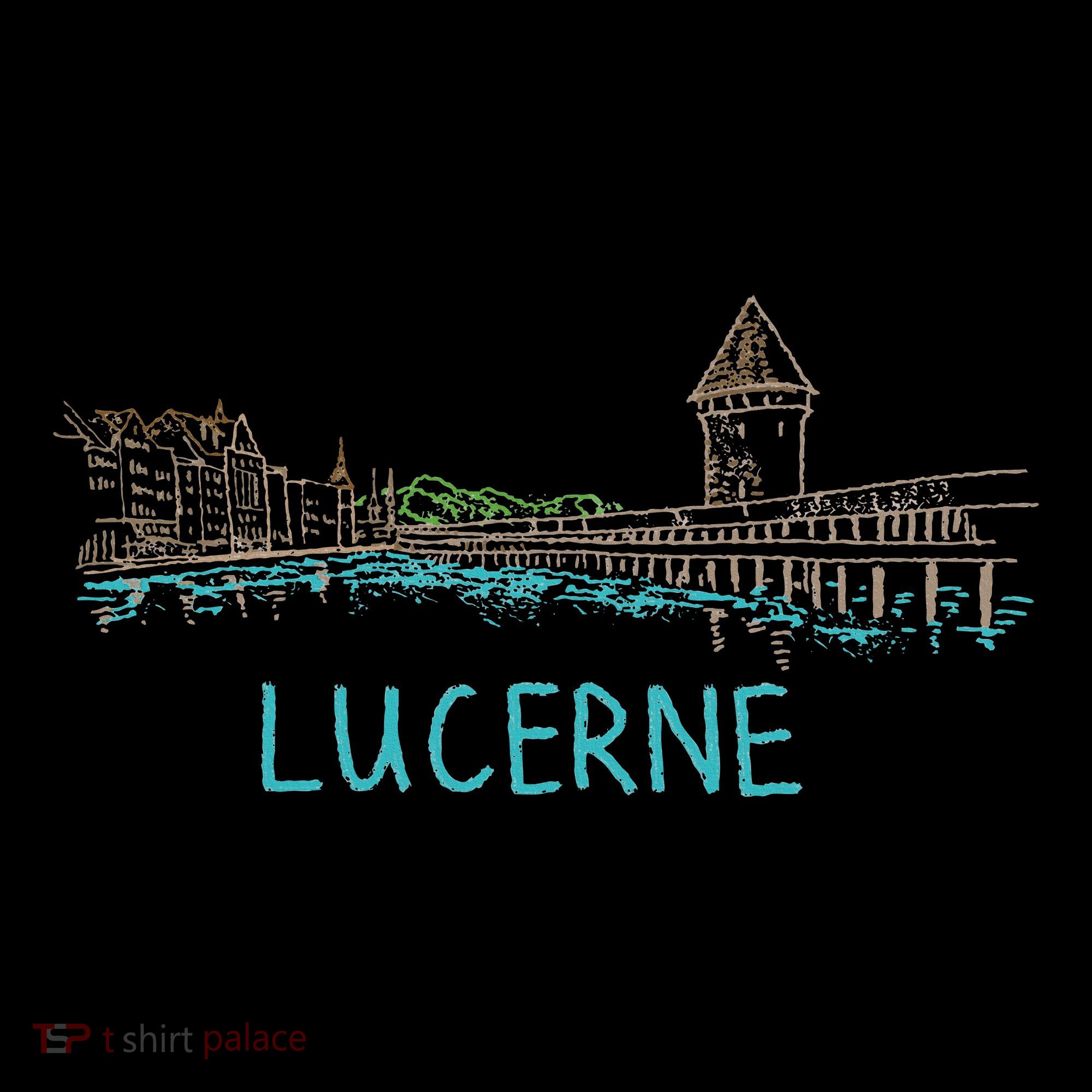 Lucerne Switzerland Unique Hand Drawn Art Gift Women's Hoodie
