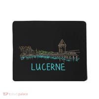 Lucerne Switzerland Unique Hand Drawn Art Gift Mousepad thumb 0