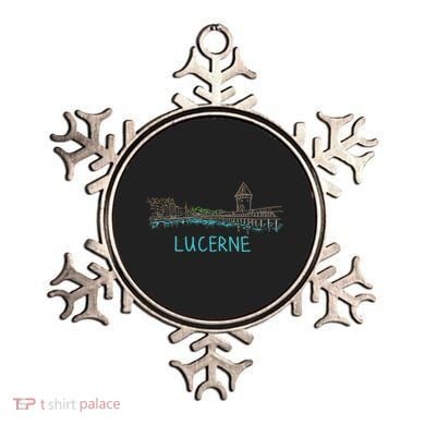 Lucerne Switzerland Unique Hand Drawn Art Gift Ornament