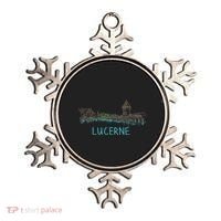 Lucerne Switzerland Unique Hand Drawn Art Gift Ornament thumb 0