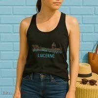 Lucerne Switzerland Unique Hand Drawn Art Gift Women's Tank Top thumb 2