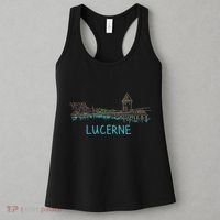 Lucerne Switzerland Unique Hand Drawn Art Gift Women's Tank Top thumb 3