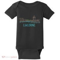 Lucerne Switzerland Unique Hand Drawn Art Gift Baby Bodysuit thumb 0