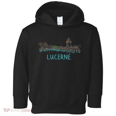 Lucerne Switzerland Unique Hand Drawn Art Gift Toddler Hoodie