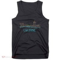 Lucerne Switzerland Unique Hand Drawn Art Gift Tank Top thumb 0