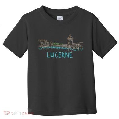 Lucerne Switzerland Unique Hand Drawn Art Gift Toddler T-Shirt