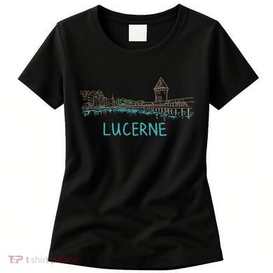 Lucerne Switzerland Unique Hand Drawn Art Gift Women's T-Shirt
