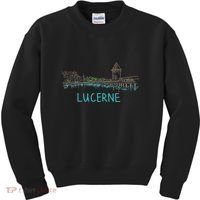 Lucerne Switzerland Unique Hand Drawn Art Gift Kids Sweatshirt thumb 0