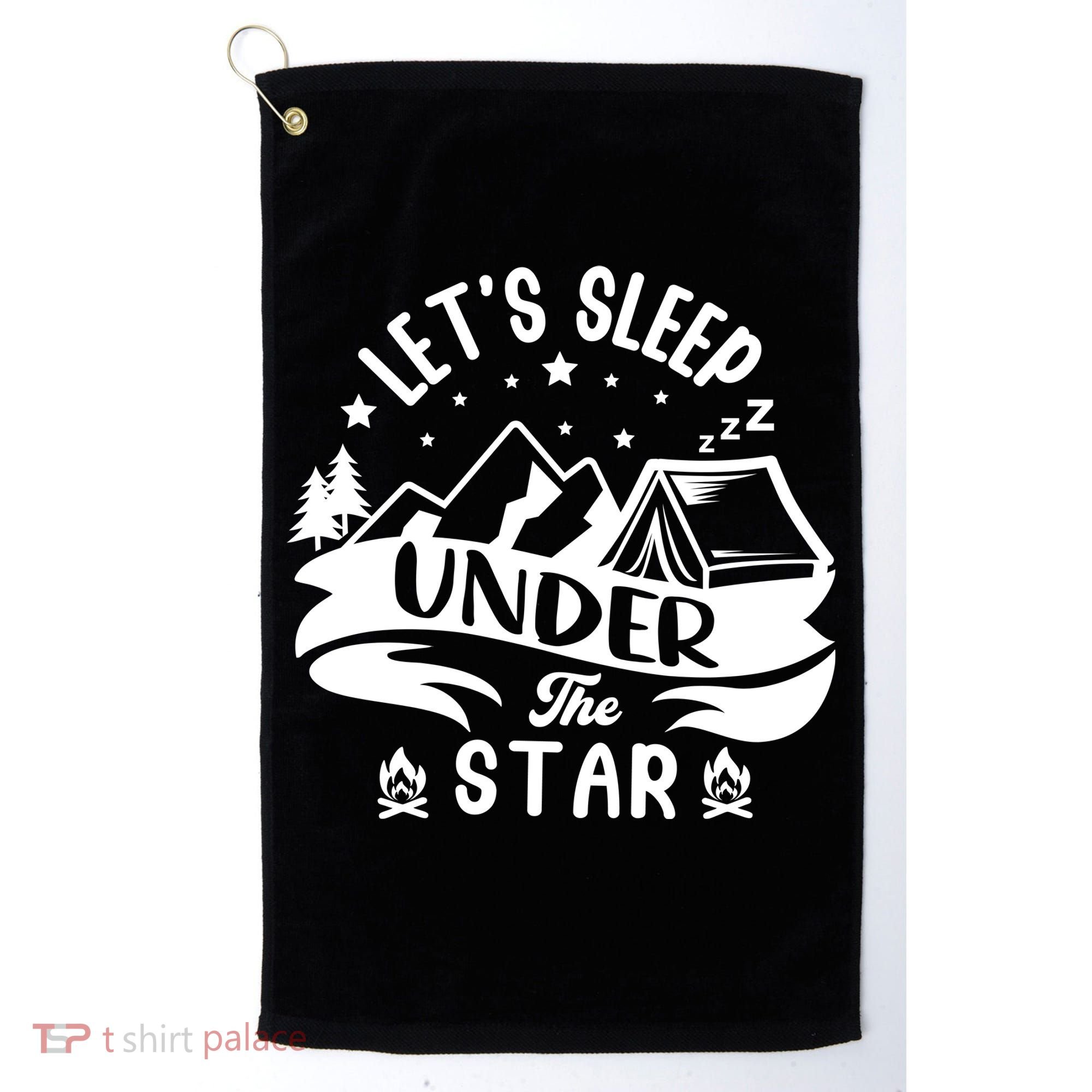 Lets Sleep Under The Stars Camping Golf Towel