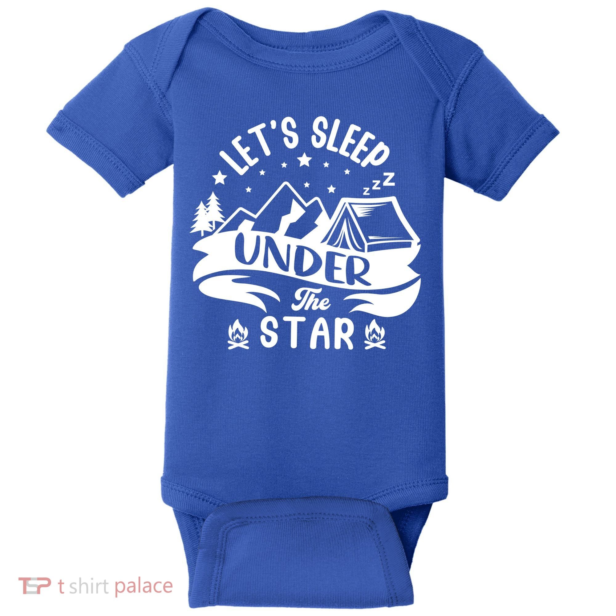 Lets Sleep Under The Stars Camping Baby Bodysuit