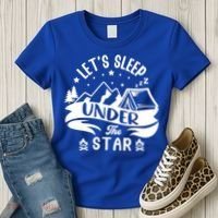 Lets Sleep Under The Stars Camping Women's T-Shirt thumb 3