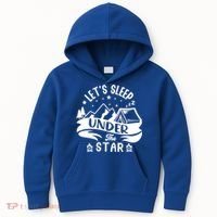 Lets Sleep Under The Stars Camping Kids Hoodie thumb 0