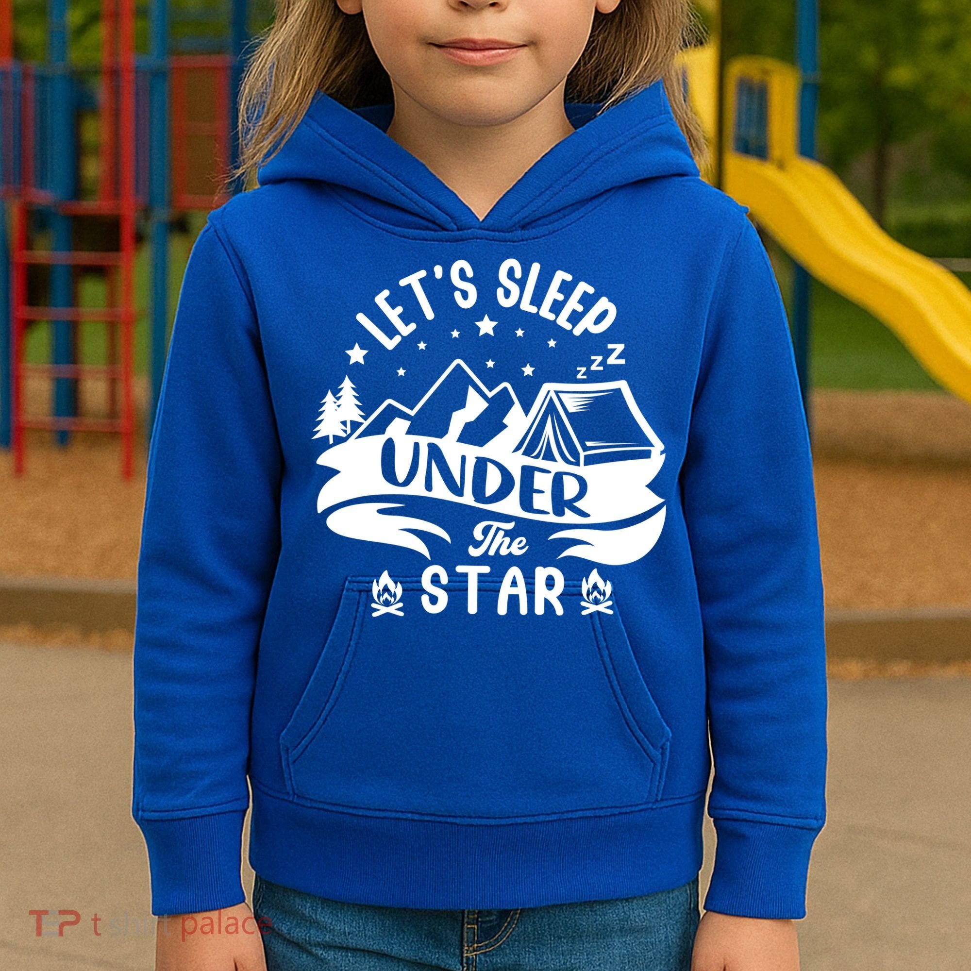 Lets Sleep Under The Stars Camping Kids Hoodie