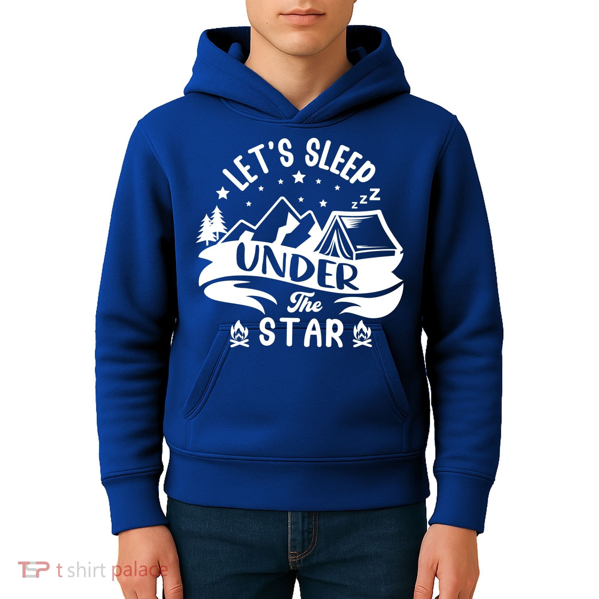 Lets Sleep Under The Stars Camping Kids Hoodie