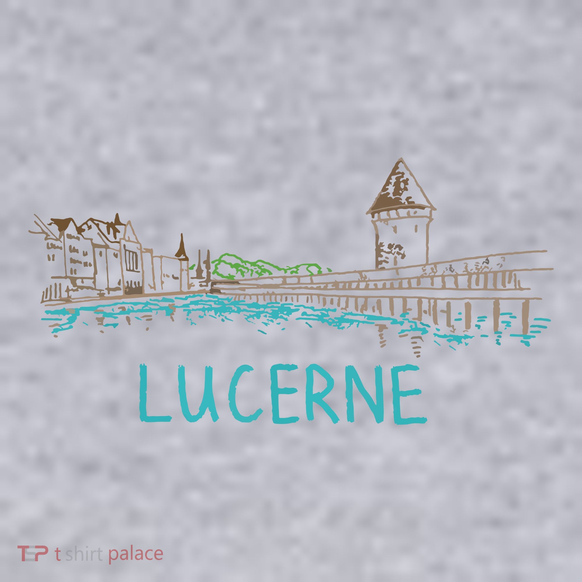 Lucerne Switzerland Unique Hand Drawn Art Gift Women Women's Sweatshirt