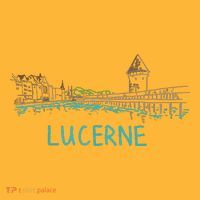 Lucerne Switzerland Unique Hand Drawn Art Gift Women Pom Pom 12in Knit Beanie thumb 2