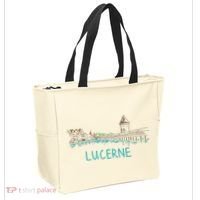 Lucerne Switzerland Unique Hand Drawn Art Gift Women Tote Bag thumb 2