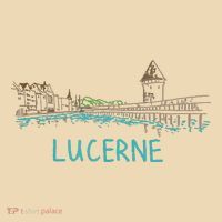 Lucerne Switzerland Unique Hand Drawn Art Gift Women Tote Bag thumb 4