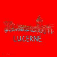 Lucerne Switzerland Unique Hand Drawn Art Gift Women Santa Hat thumb 1
