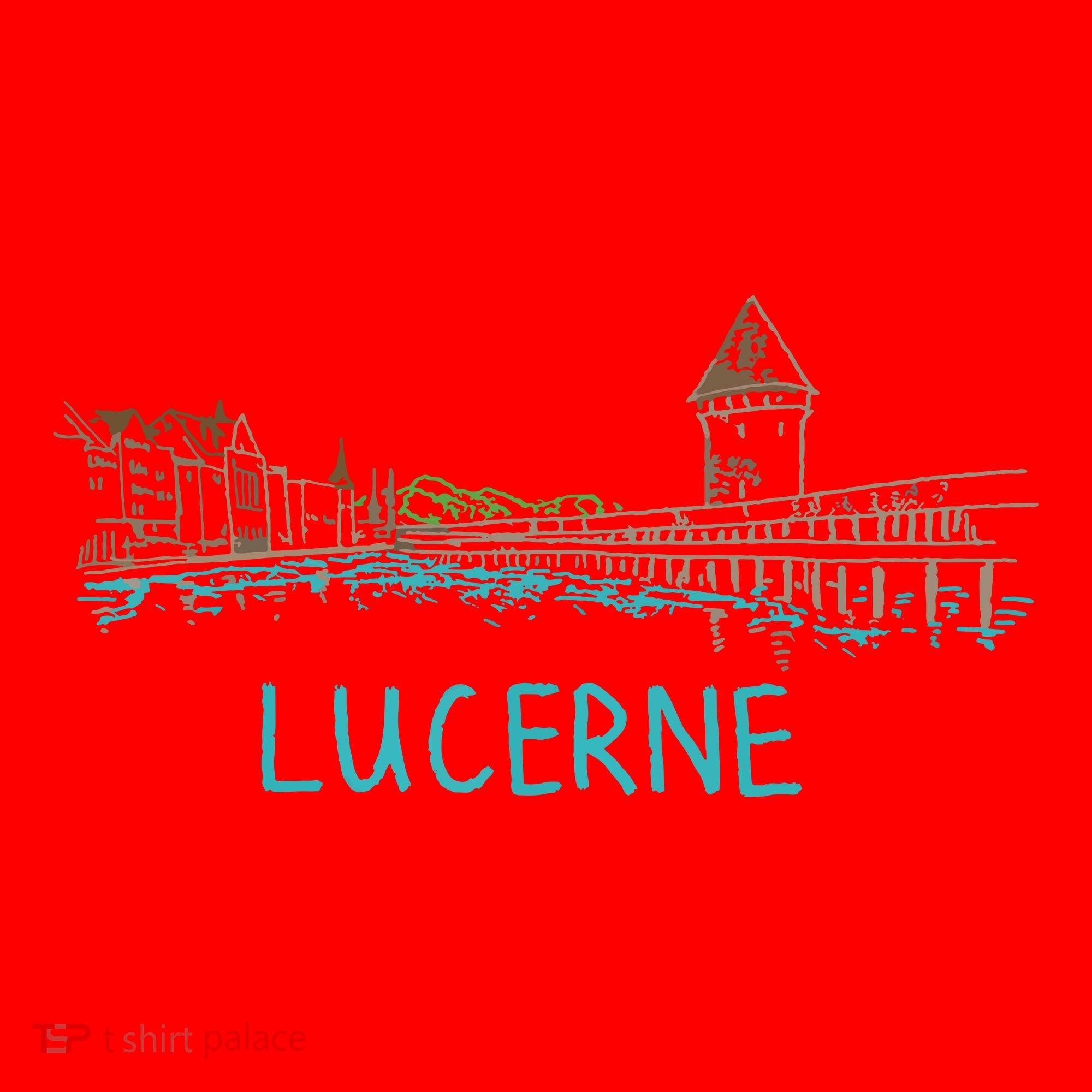 Lucerne Switzerland Unique Hand Drawn Art Gift Women Santa Hat