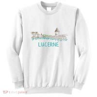 Lucerne Switzerland Unique Hand Drawn Art Gift Women Sweatshirt thumb 0