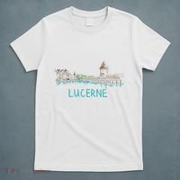 Lucerne Switzerland Unique Hand Drawn Art Gift Women T-Shirt thumb 5