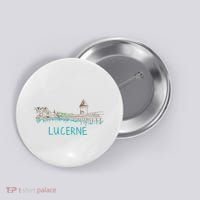 Lucerne Switzerland Unique Hand Drawn Art Gift Women Button thumb 0