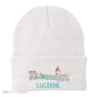 Lucerne Switzerland Unique Hand Drawn Art Gift Women Beanie thumb 0