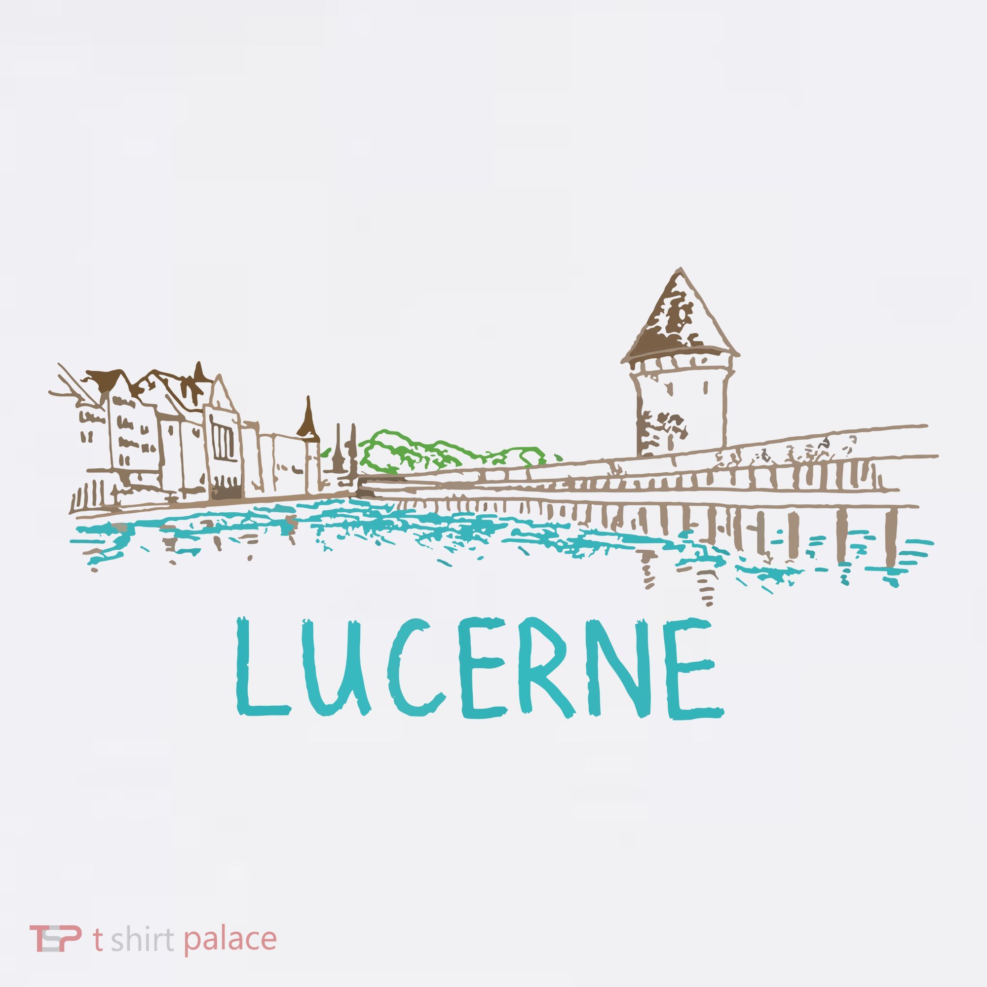 Lucerne Switzerland Unique Hand Drawn Art Gift Women Women's Hoodie